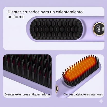 Cepillo Alisador Inalámbrico Premium - Cabello Liso Perfecto en Cualquier Lugar