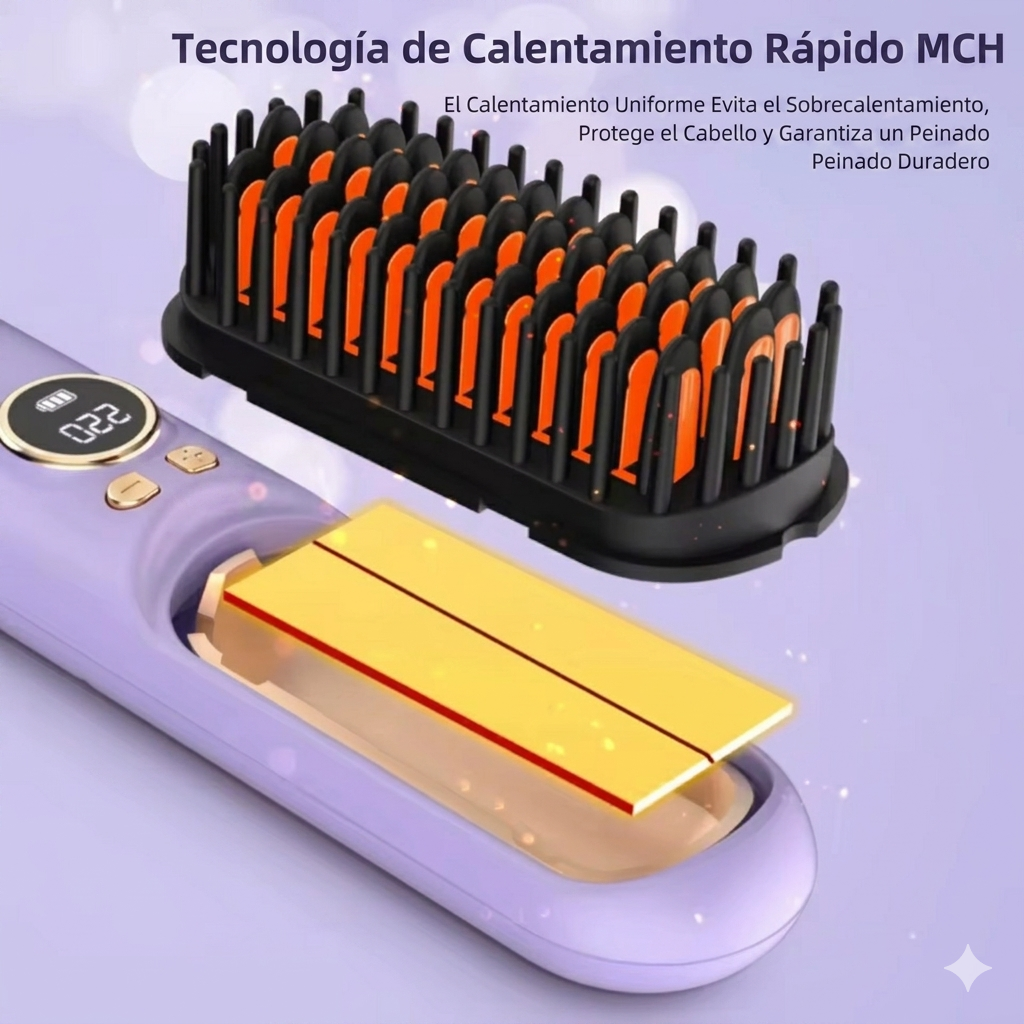 Cepillo Alisador Inalámbrico Premium - Cabello Liso Perfecto en Cualquier Lugar