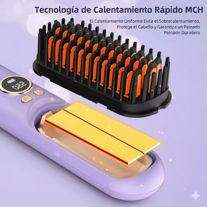 Cepillo Alisador Inalámbrico Premium - Cabello Liso Perfecto en Cualquier Lugar