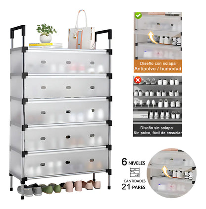 Organizador de Zapatos 6 Niveles Plegable - Máximo Orden, Mínimo Espacio