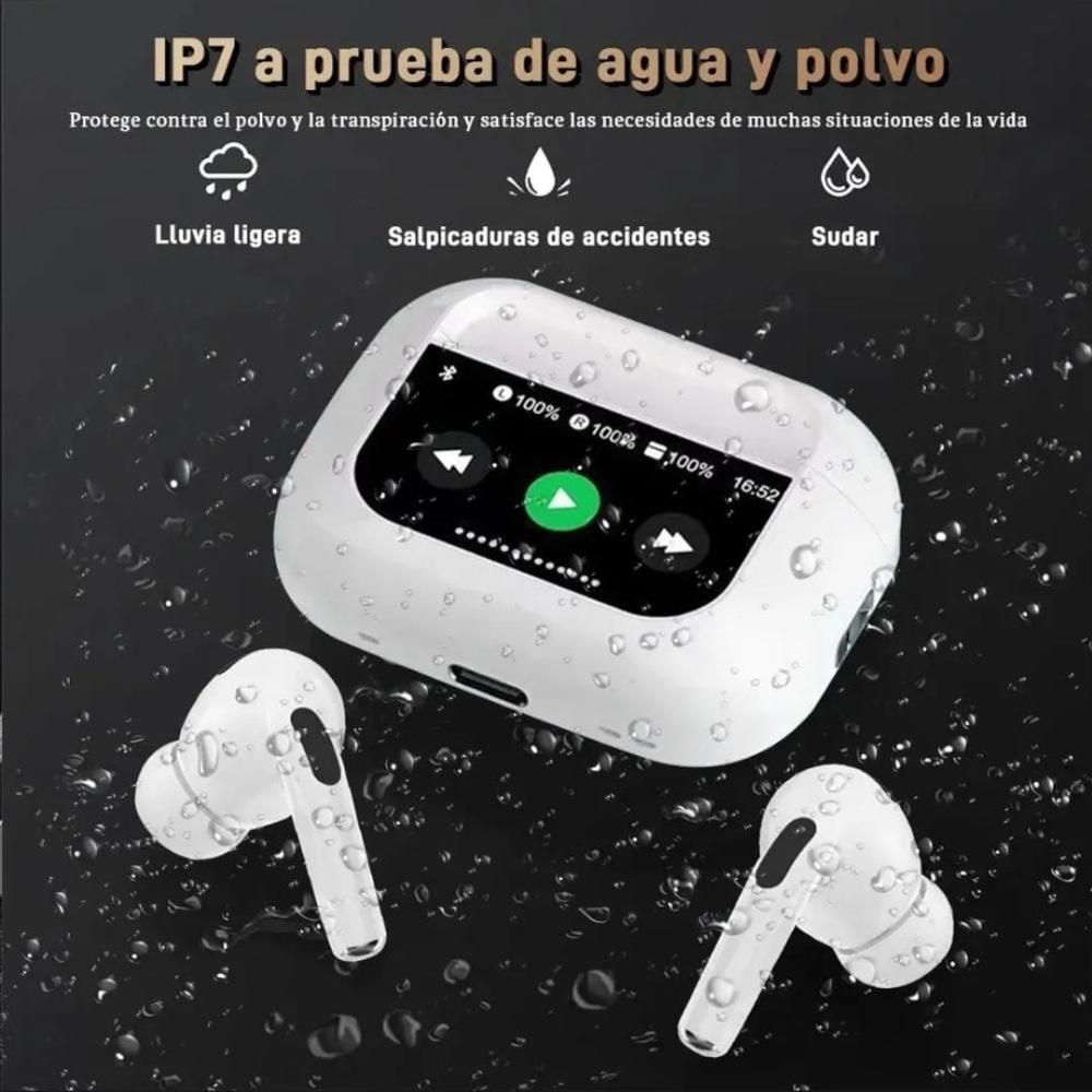 Audífonos Bluetooth A9 Pro con Pantalla Táctil