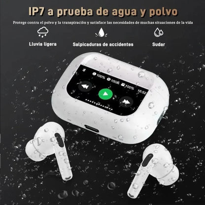 Audífonos Bluetooth A9 Pro con Pantalla Táctil