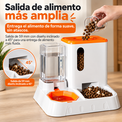 Comedero Bebedero Aut. Naranjo -Mascotas