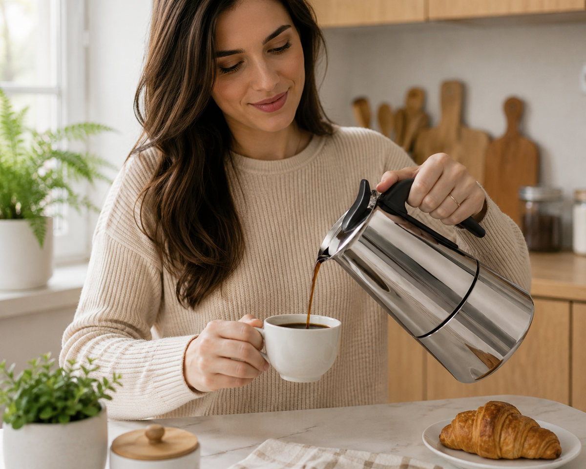 Cafetera Italiana Moka de Acero