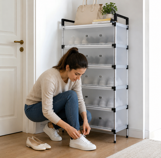 Organizador de Zapatos 6 Niveles Plegable - Máximo Orden, Mínimo Espacio