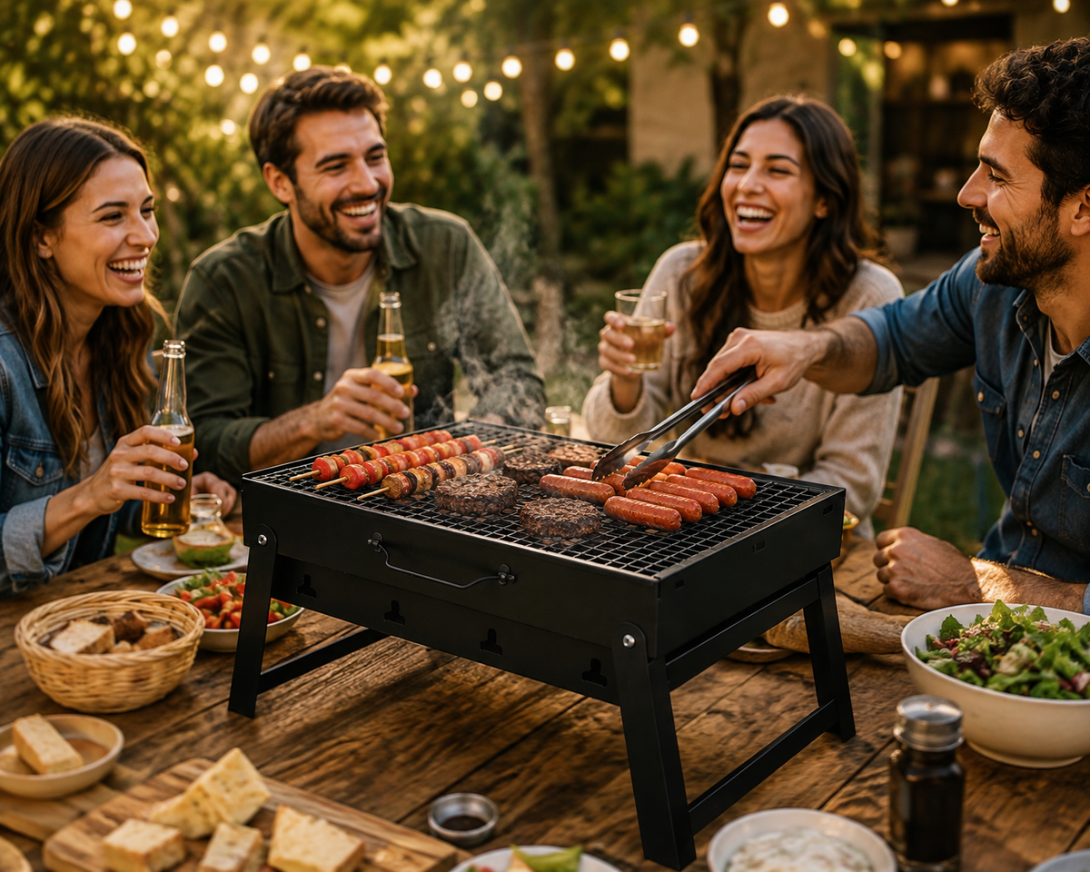 Parrilla BBQ Portátil Plegable 35×24 cm - El Asado Va Donde Vayas