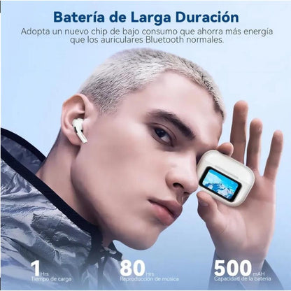 Audífonos Bluetooth A9 Pro con Pantalla Táctil