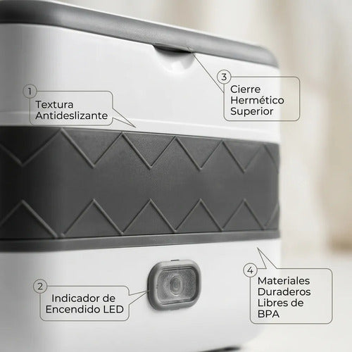Lonchera Eléctrica con contenedores de acero inoxidable