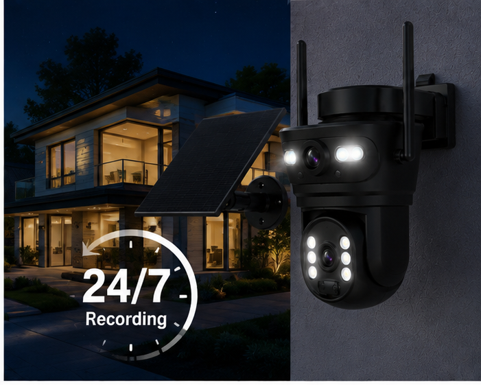 Cámara de Seguridad Solar Wi-Fi Exterior