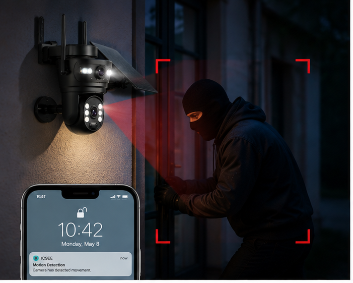 Cámara de Seguridad Solar Wi-Fi Exterior