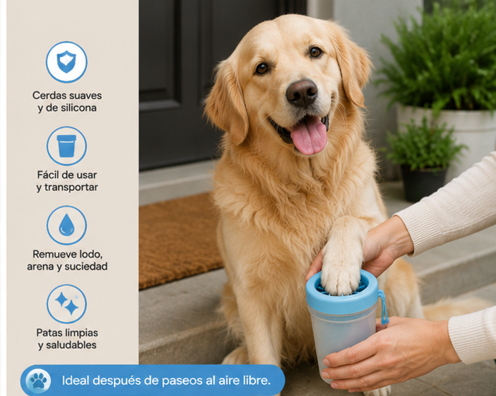 Limpiador de Patas Inteligente para Mascotas - Limpieza Rápida sin Agua