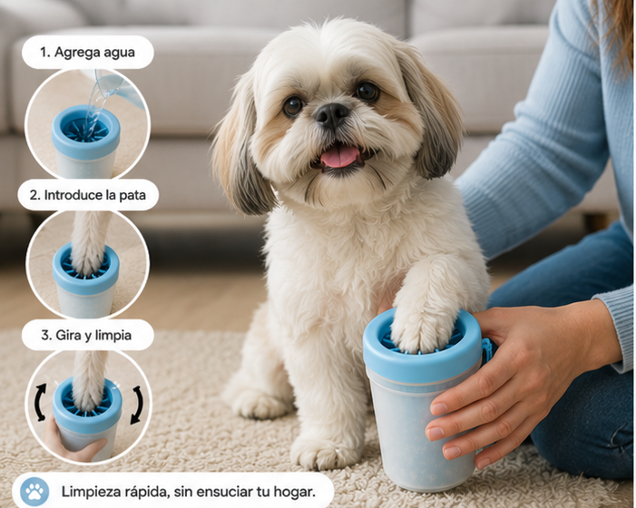 Limpiador de Patas Inteligente para Mascotas - Limpieza Rápida sin Agua